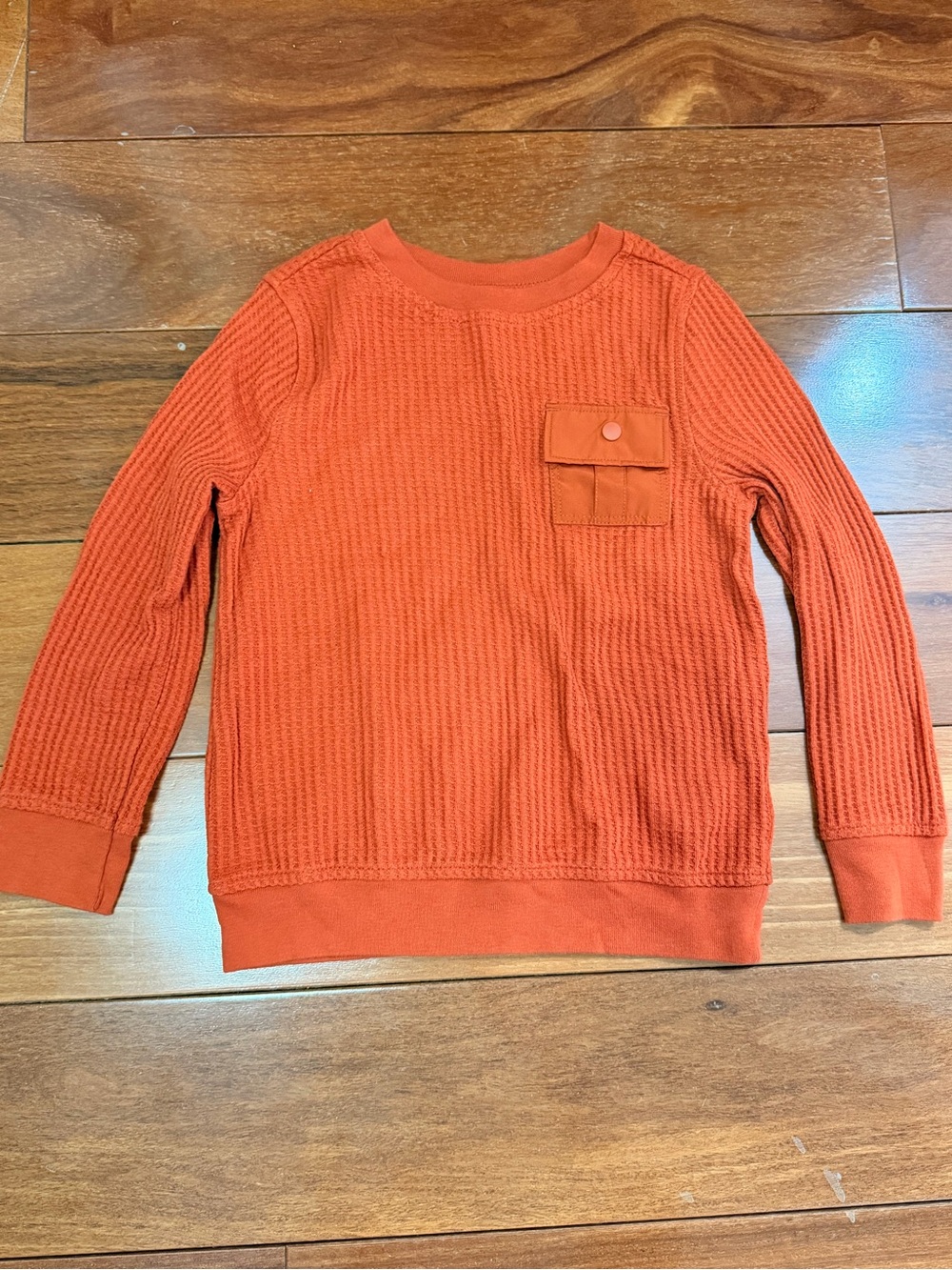 Old Navy Kid’s Crewneck Waffle Knit Sweater in Orange